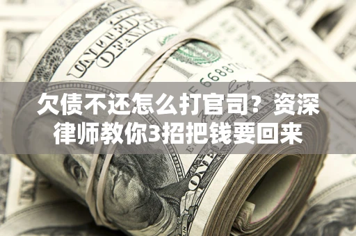 武汉欠债不还怎么打官司？资深律师教你3招把钱要回来