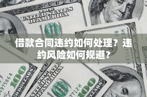 武汉借款合同违约如何处理？违约风险如何规避？