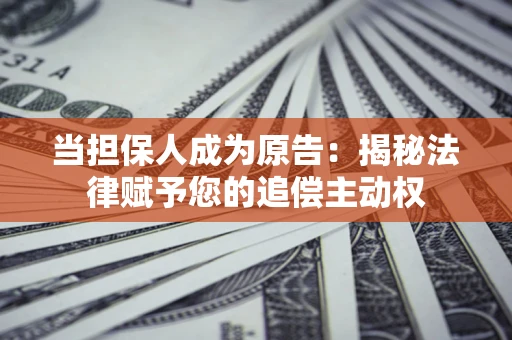 武汉当担保人成为原告：揭秘法律赋予您的追偿主动权